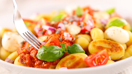 gnocchi with tomato sauce and basil