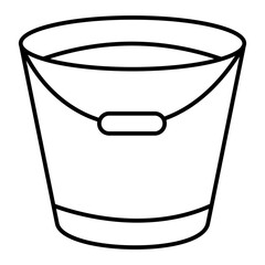 Vector Bucket Outline Icon Design