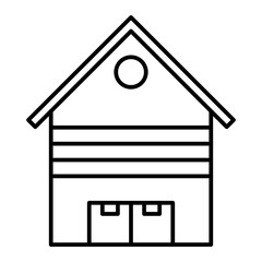 Vector Shed Outline Icon Design