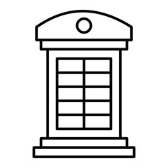 Obraz premium Vector Phone Booth Outline Icon Design