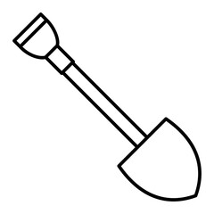 Vector Shovel Outline Icon Design