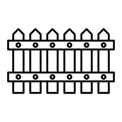 Vector Fence Outline Icon Design