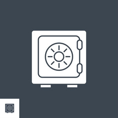 Safe related vector glyph icon. Isolated on black background. Vector illustration.