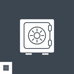 Safe related vector glyph icon. Isolated on black background. Vector illustration.