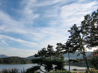 Lake surrounded by mountains