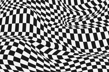 Flat Distorted Checkered Background_4