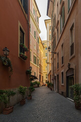 Fototapeta na wymiar Street of the historic center of Rome
