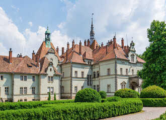 Fototapeta na wymiar Hunting castle of Count Schonborn in Carpaty Transcarpation, Ukraine.