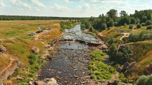 drone view of the river