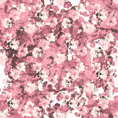 Abstract stylish floral seamless pattern. Plain background. Beautiful print for decoration of textiles and design.