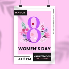 Floral Colorful Womens Day Poster