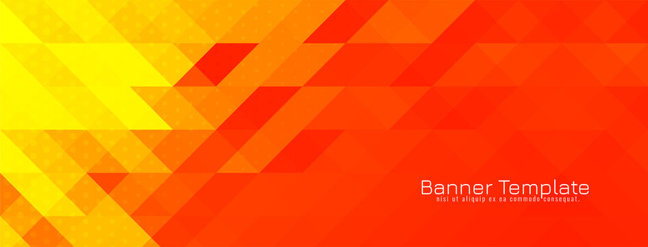 Yellow and red triangular mosaic pattern banner design