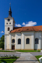 Obraz premium Baroque church of saint Mary Magdalene in Lazne Bohdanec, Pardubice, Czechia