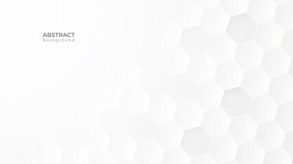 Abstract modern hexagon background. White and grey honey pattern geometric texture. Vector art illustration 