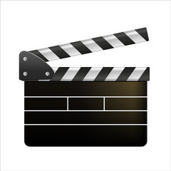 Fototapeta premium Film clappers boards isolated on white background. Blank movie clapper cinema. Vector movie clapper board EPS .