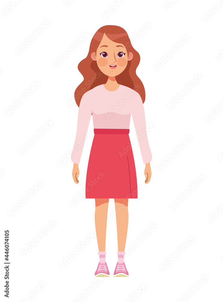 Poster young redhead woman character