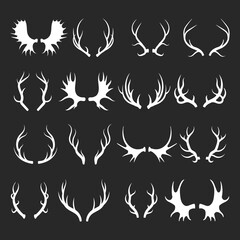 Vector deer antlers isolated