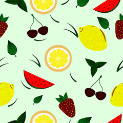 Seamless fruit pattern for printing and decorating products