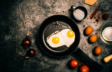 eggs in a frying pan