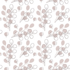 Eucalyptus seamless pattern. Good for banner, poster, flyer, greeting card, web design, print design. Vector illustration.