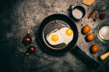 eggs in a frying pan