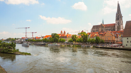 Fototapeta premium View of the old town of Regensburg