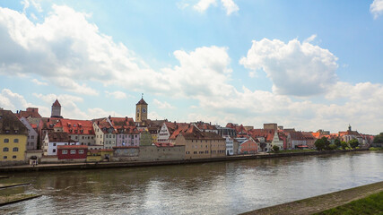 Obraz premium View of the old town of Regensburg