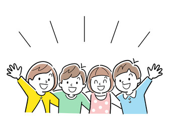 ベクターイラスト素材：笑顔の子供たち
