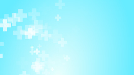 Medical white blue cross pattern background.