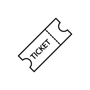 Icono de boleto o billete. Concepto de tique de entrada. Ilustración vectorial