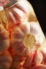 Garlic Pickled in Vinegar Soy Sauce in Glass Bottles