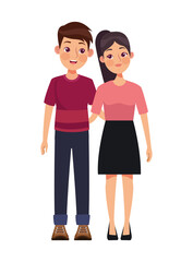 Fototapeta premium young couple standing characters