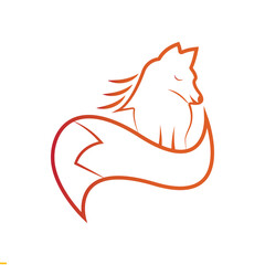 Fox Line Art Vector Design for Business and Company