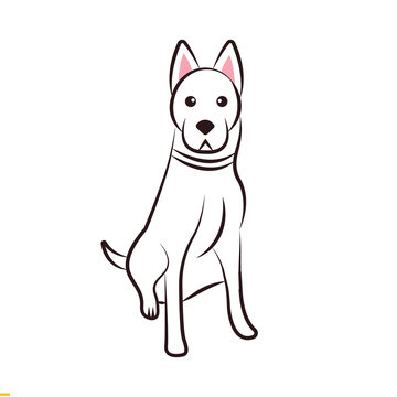 Dog Line Art Vector Design for Business and Company