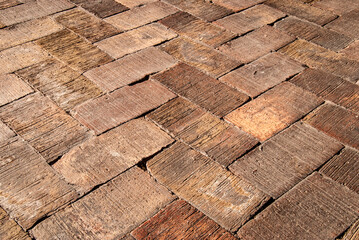 Ancient stone masonry flooring, stone floor texture