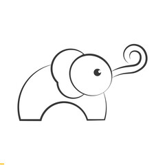 Elephant Line Art Vector Design for Business and Company