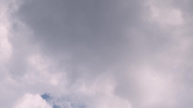Time Lapse of clouds moving in with patches of blue sky