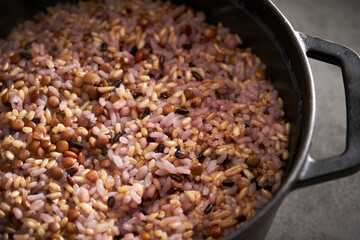 Delicious freshly cooked cauldron rice