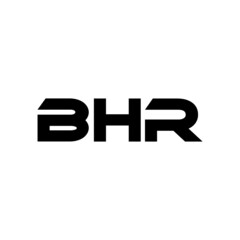 BHR letter logo design with white background in illustrator, vector logo modern alphabet font overlap style. calligraphy designs for logo, Poster, Invitation, etc.