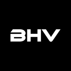 BHV letter logo design with black background in illustrator, vector logo modern alphabet font overlap style. calligraphy designs for logo, Poster, Invitation, etc.