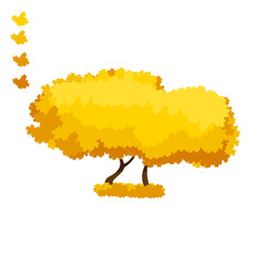 Collection Of Autumn Trees, Isolated On White Background. Simple collection of autumn trees of different shapes. Vector illustration