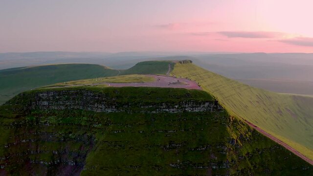 Aerial view of the summit of Pen-y-Fan in the Brecon Beacons, Wales