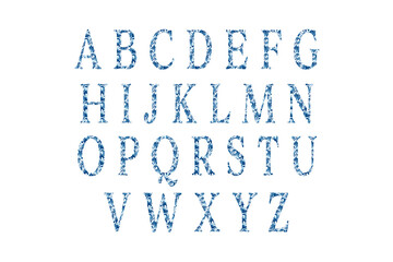 青い模様のフォント