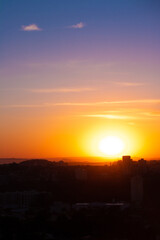 Sunset skyline building city in Brazil