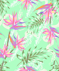 Fototapeta na wymiar set of designs Beautiful pattern with a snake in a tropical jungle pastel shades, Abstraction for printing on paper, postcards, kids clothes, bedding, textiles.