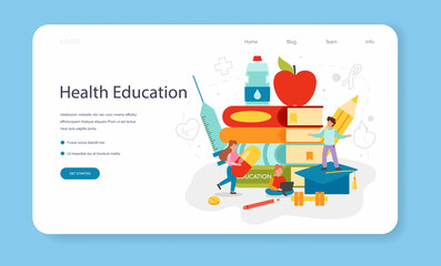 Healthy lifestyle class web banner or landing page. Idea of life safety