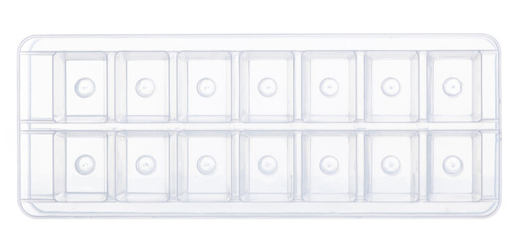 plastic ice cube tray on white background isolation