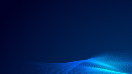 Dot blue wave light screen gradient texture background. Abstract  technology big data digital background. 3d rendering.