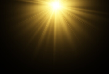 Bright beautiful star.Vector illustration of a light effect on a transparent background.