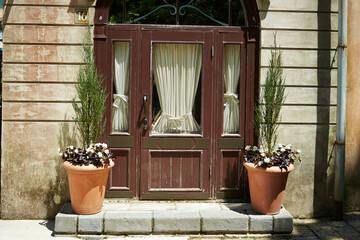old house with flowers